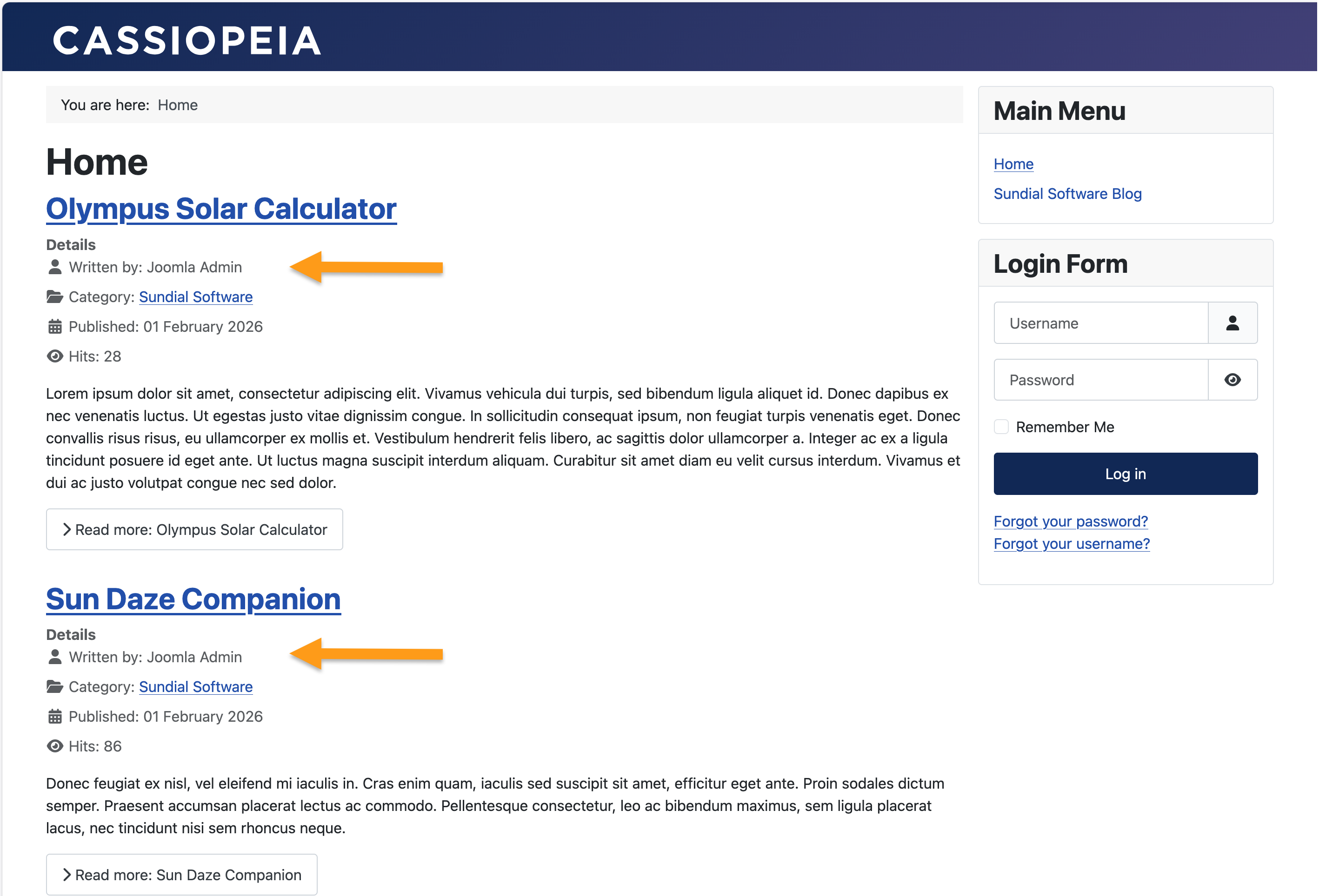 Location of the Author in a list of articles