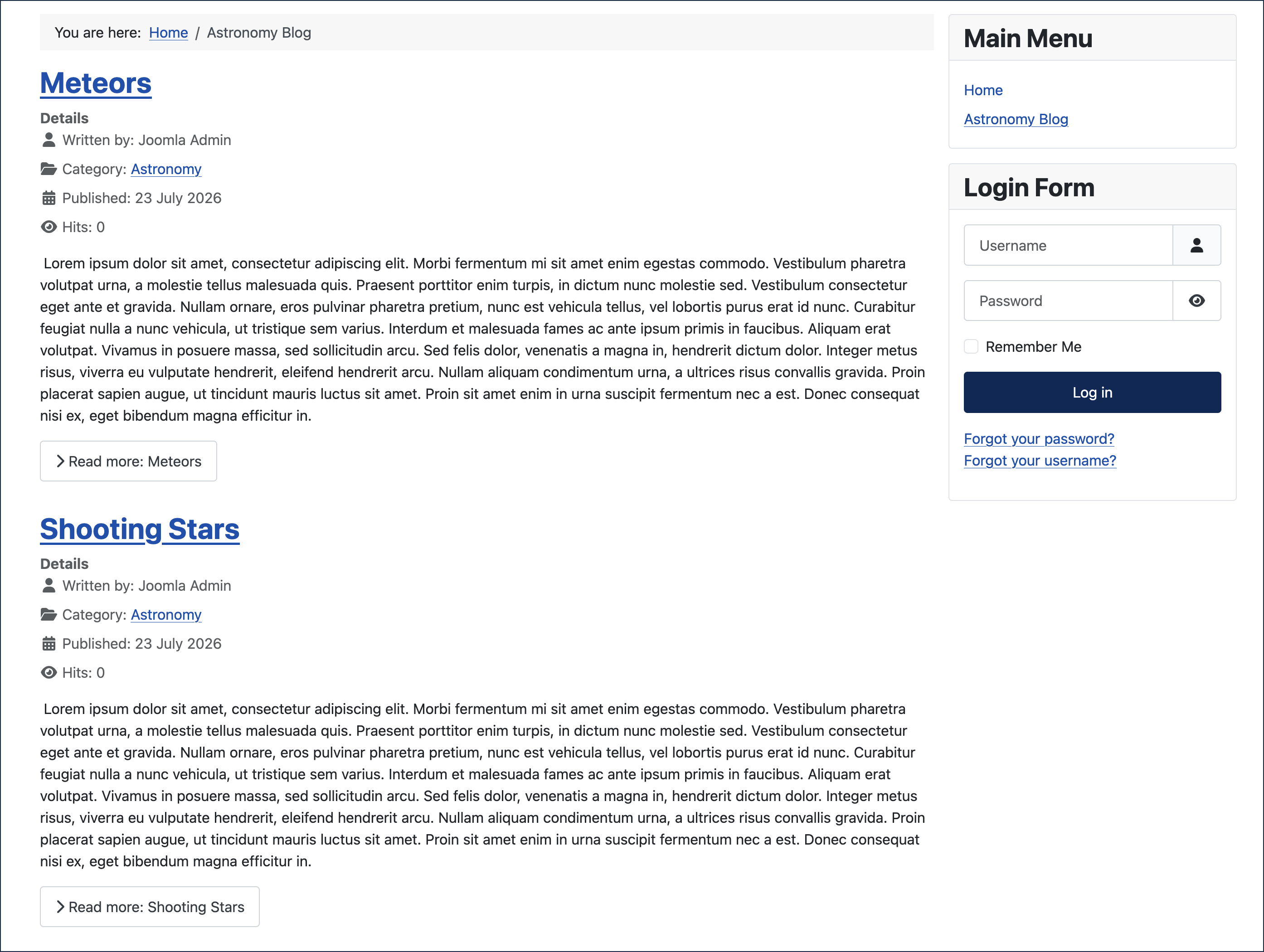 Articles with read-more in a category blog list