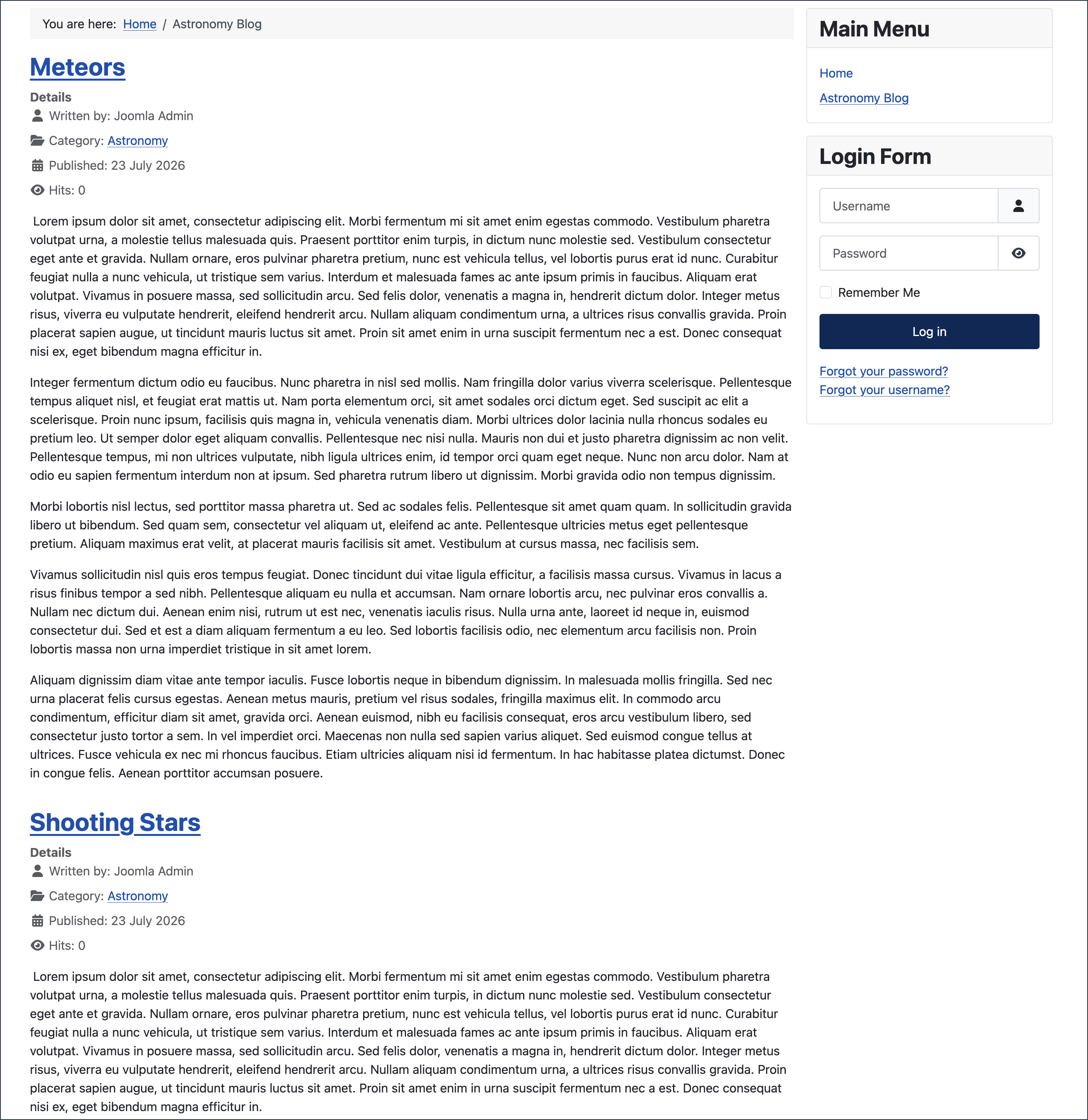 List of articles without read more display the entire article text