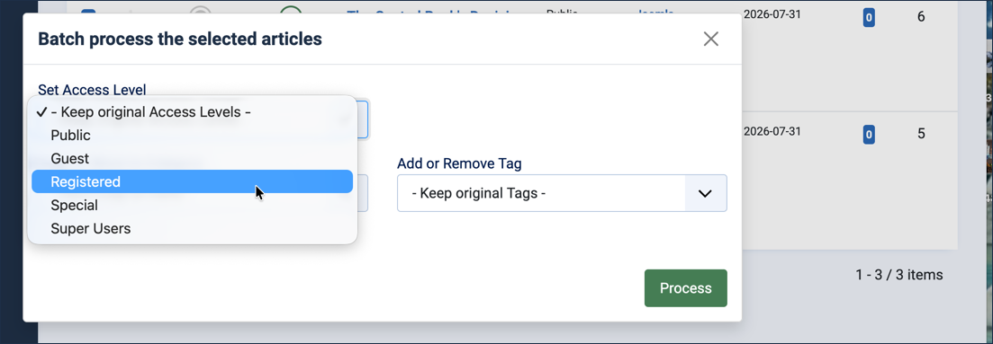 Running a batch to restrict access