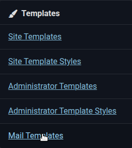 System Dashboard-Mail Templates