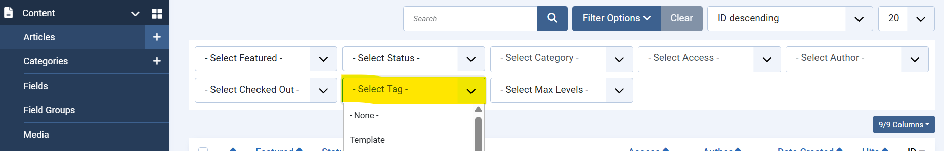Filter Articles with by Tag
